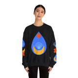Crewneck Sweatshirt — Nautical Moon & Shell Graphic Pullover
