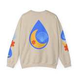 Crewneck Sweatshirt — Nautical Moon & Shell Graphic Pullover