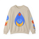 Crewneck Sweatshirt — Nautical Moon & Shell Graphic Pullover