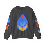 Crewneck Sweatshirt — Nautical Moon & Shell Graphic Pullover