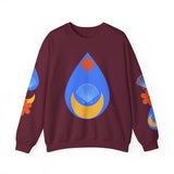 Crewneck Sweatshirt — Nautical Moon & Shell Graphic Pullover