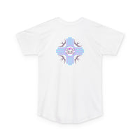 Urban Long Body Tee with Skull Design - Unisex Streetwear Shirt, Casual Everyday Wear, Gift for Holidays, Trendy Graphic Tee