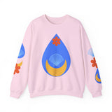 Crewneck Sweatshirt — Nautical Moon & Shell Graphic Pullover