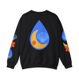Crewneck Sweatshirt — Nautical Moon & Shell Graphic Pullover