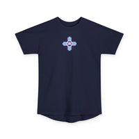 Urban Long Body Tee with Skull Design - Unisex Streetwear Shirt, Casual Everyday Wear, Gift for Holidays, Trendy Graphic Tee