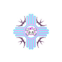 Kiss cut Moon Lilly logo Roots logo