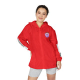 Windbreaker Jacket — Purple Lotus Mandala Graphic Hooded Windbreaker