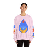 Crewneck Sweatshirt — Nautical Moon & Shell Graphic Pullover