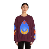Crewneck Sweatshirt — Nautical Moon & Shell Graphic Pullover