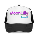 RETRO REMIX Moon Lilly Wellness Black Foam Trucker Hat