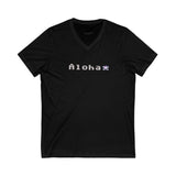 Aloha & Mahalo Unisex V-Neck Tee - Friendly Graphic Tee for Summer Vibes