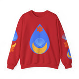 Crewneck Sweatshirt — Nautical Moon & Shell Graphic Pullover