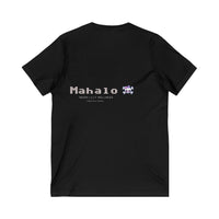 Aloha & Mahalo Unisex V-Neck Tee - Friendly Graphic Tee for Summer Vibes