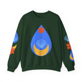 Crewneck Sweatshirt — Nautical Moon & Shell Graphic Pullover