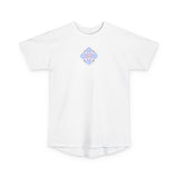 Urban Long Body Tee with Skull Design - Unisex Streetwear Shirt, Casual Everyday Wear, Gift for Holidays, Trendy Graphic Tee