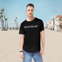 Stylish Curved Hem Tee - 'Moonlight' Graphic | Casual Summer Wear, Gift for Men, Streetwear, Everyday Style