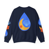 Crewneck Sweatshirt — Nautical Moon & Shell Graphic Pullover