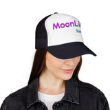 RETRO REMIX Moon Lilly Wellness Black Foam Trucker Hat