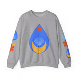 Crewneck Sweatshirt — Nautical Moon & Shell Graphic Pullover