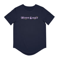 Stylish Curved Hem Tee - 'Moonlight' Graphic | Casual Summer Wear, Gift for Men, Streetwear, Everyday Style