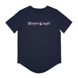 Stylish Curved Hem Tee - 'Moonlight' Graphic | Casual Summer Wear, Gift for Men, Streetwear, Everyday Style