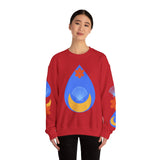 Crewneck Sweatshirt — Nautical Moon & Shell Graphic Pullover