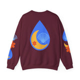 Crewneck Sweatshirt — Nautical Moon & Shell Graphic Pullover