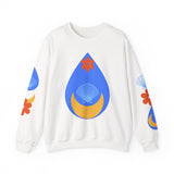 Crewneck Sweatshirt — Nautical Moon & Shell Graphic Pullover