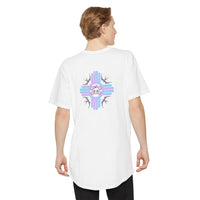 Urban Long Body Tee with Skull Design - Unisex Streetwear Shirt, Casual Everyday Wear, Gift for Holidays, Trendy Graphic Tee