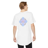 Urban Long Body Tee with Skull Design - Unisex Streetwear Shirt, Casual Everyday Wear, Gift for Holidays, Trendy Graphic Tee