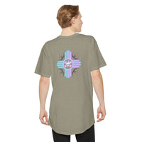 Urban Long Body Tee with Skull Design - Unisex Streetwear Shirt, Casual Everyday Wear, Gift for Holidays, Trendy Graphic Tee