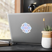 Kiss cut Moon Lilly logo Roots logo