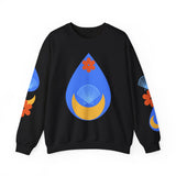 Crewneck Sweatshirt — Nautical Moon & Shell Graphic Pullover