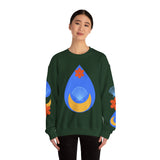 Crewneck Sweatshirt — Nautical Moon & Shell Graphic Pullover
