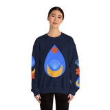 Crewneck Sweatshirt — Nautical Moon & Shell Graphic Pullover