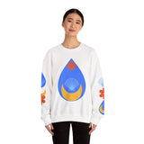 Crewneck Sweatshirt — Nautical Moon & Shell Graphic Pullover