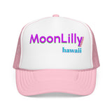 RETRO REMIX Moon Lilly Wellness Black Foam Trucker Hat