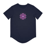 Men's Artistic Curved Hem Tee, Unique Graphic T-Shirt for Casual Outings, Summer Events, Layering Style, Birthday Gift, Trendy Fashion